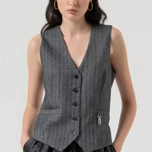 Colete Fracomina Gilet made in Pinstriped