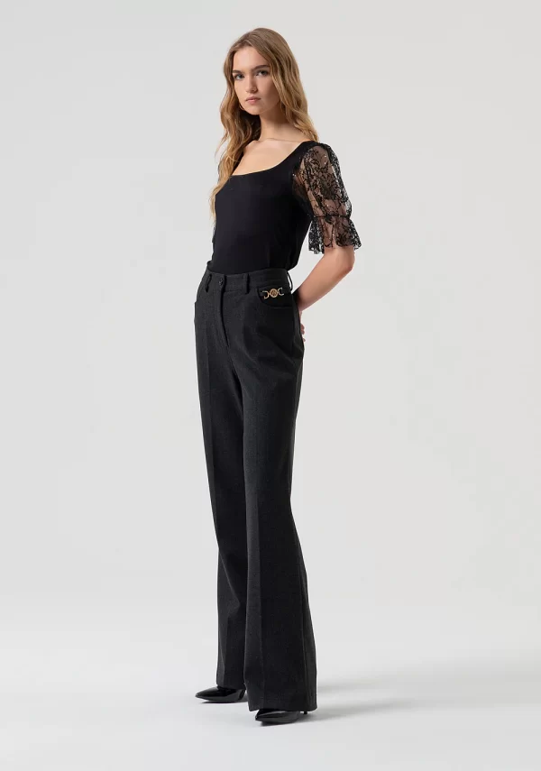 Calças Fracomina Bootcut with High Waist