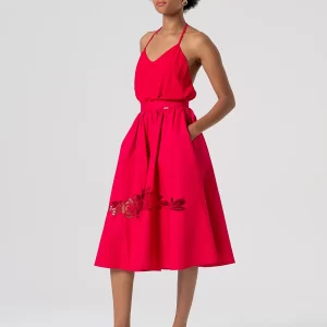 Saia Fracomina Midi Skirt Whit Embroidery