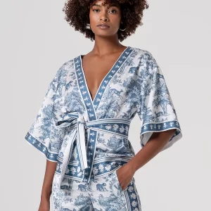 Casaco Fracomina Kimono With Conceptual Pattern